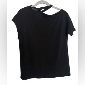 NWT Gibsonlook Stretch Pucker Cut Out‎ Neck Asymmetric Top Sz S